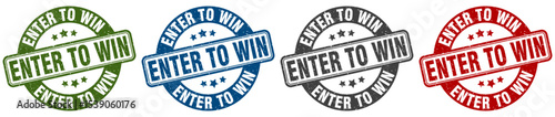 enter to win stamp. enter to win round stamp set isolated on white background