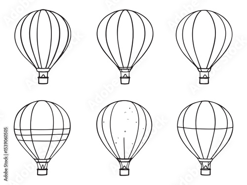Hot Air Balloon Line Drawing Collection