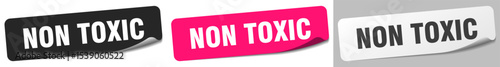 non toxic sticker. non toxic sticker set on white background