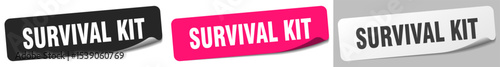 survival kit sticker. survival kit sticker set on white background