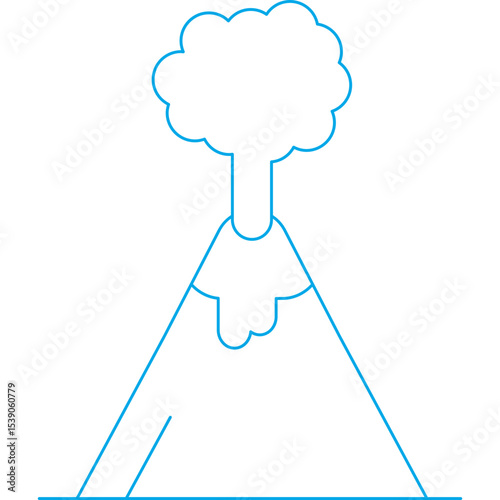 Volcano eruption single icon vector illustration