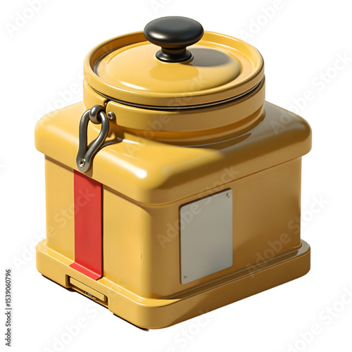 Artistic food storage jar with unique design and labels for kitchen organization and decoration