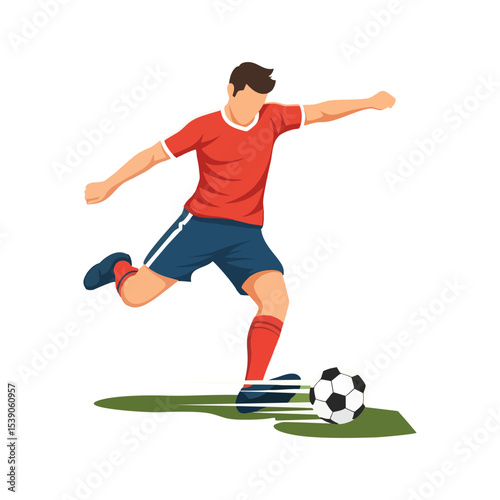 Soccer Player Kicking Ball