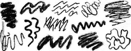 Creative collection of twelve sketchy direction paths for artistic design and inspiration