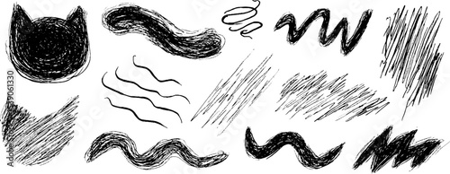 Surreal hand drawn abstract shapes collection for creative design