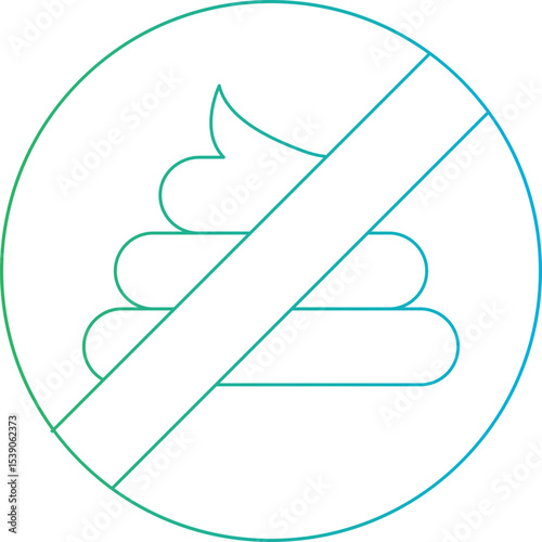 No Poop single icon vector illustration