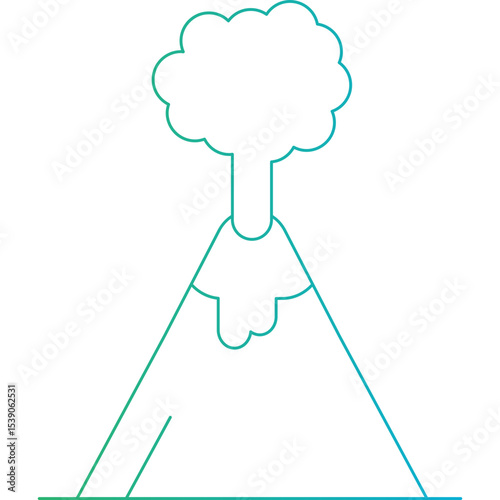 Volcano eruption single icon vector illustration