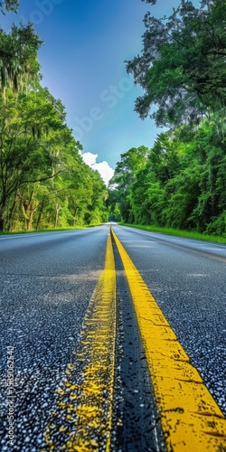 Scenic Drive Through Lush Green Forest