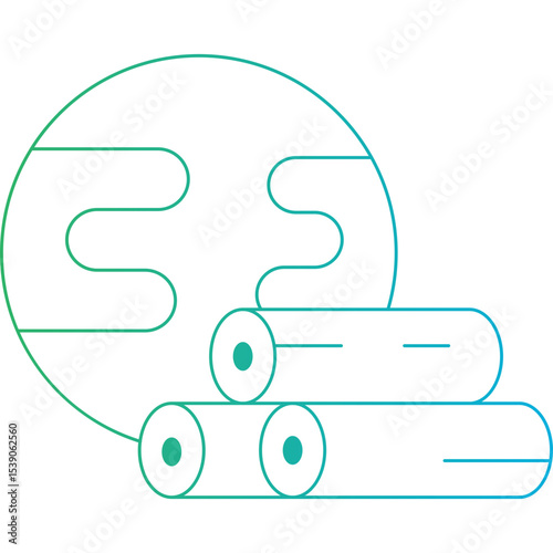 Wood single icon vector illustration