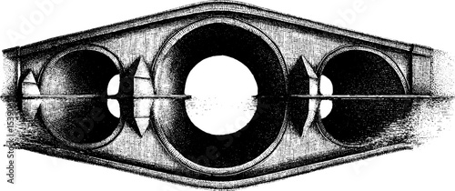 Elegant arched bridge with water reflection ink sketch for architectural designs