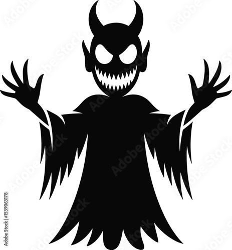 Spooky Halloween Vector Illustration with Ghosts, Nun, Zombie Pumpkins, and Bats – 2025 Trend Design, 