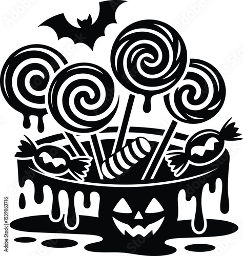Spooky Halloween Vector Illustration with Ghosts, Nun, Zombie Pumpkins, and Bats – 2025 Trend Design, 