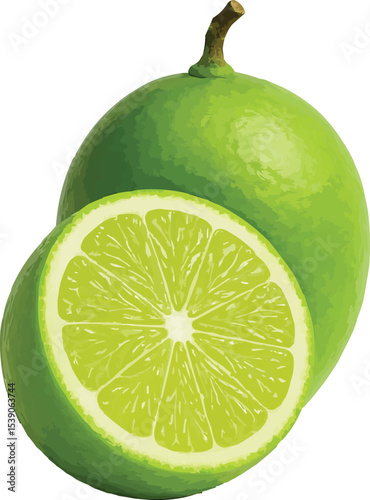 Green Raw Lemon, Half Cut