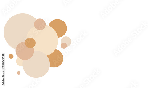 Minimal abstract design with soft skin tone circles on white background, perfect for cosmetics, skincare, and beauty themes. Modern, elegant, and trendy pastel color palette.