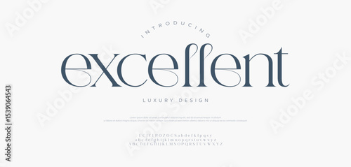 Elegant Modern luxury alphabet beauty logo font. Typography elegant oriental minimal classic serif fonts and number decorative vintage retro for logo branding. vector illustration
