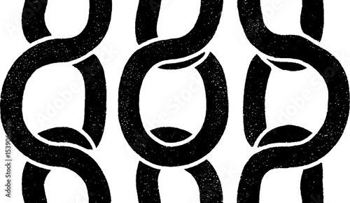 Minimalist black and white chain link pattern for modern design and decoration