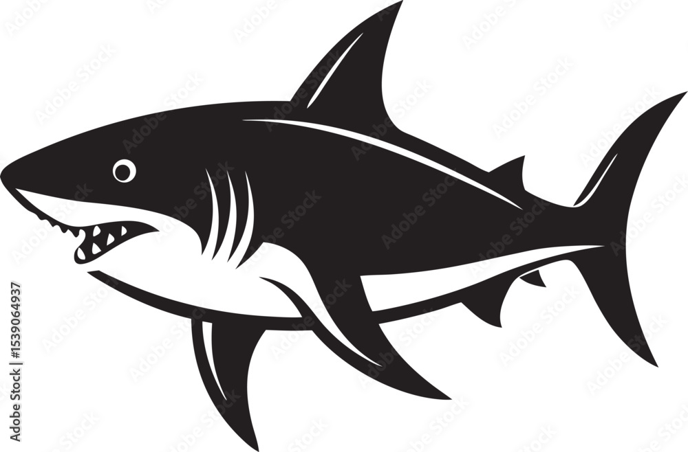 Fototapeta premium Shark silhouette vector
