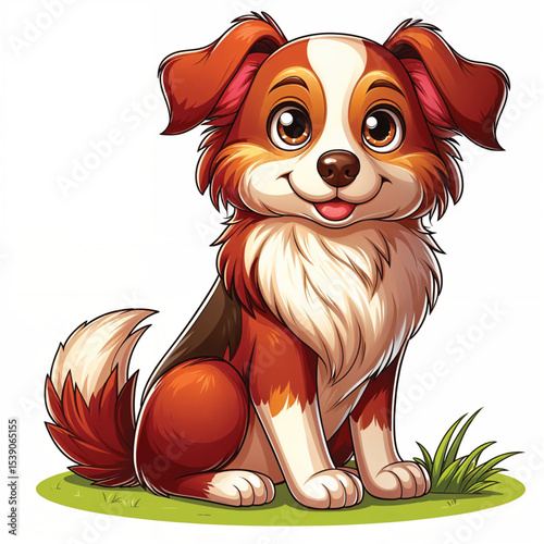 Dog cartoon vector illustration isolated