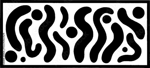 Minimalist black and white abstract banner with diagonal dash design