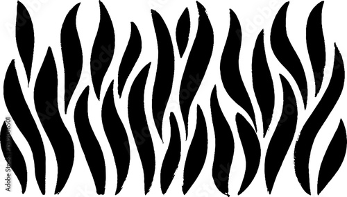 Minimalist black and white flame edge banner design for modern aesthetic