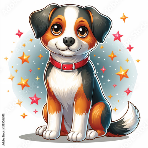 Dog cartoon vector illustration isolated