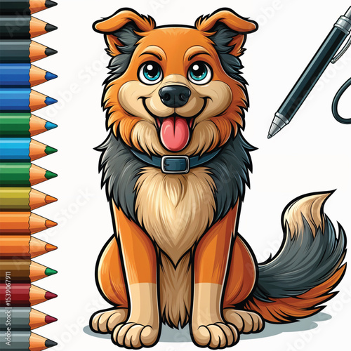 Dog cartoon vector illustration isolated