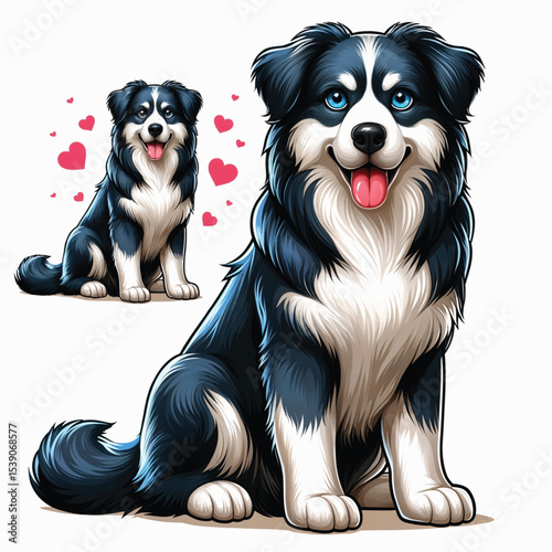 Dog cartoon vector illustration isolated