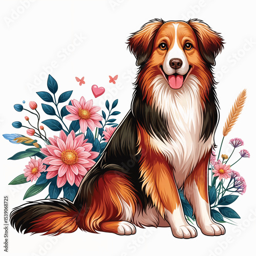 Dog cartoon vector illustration isolated