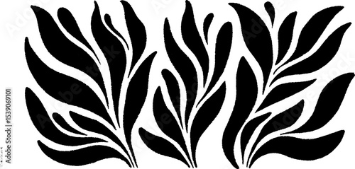 Minimalist black and white abstract lava flow texture design