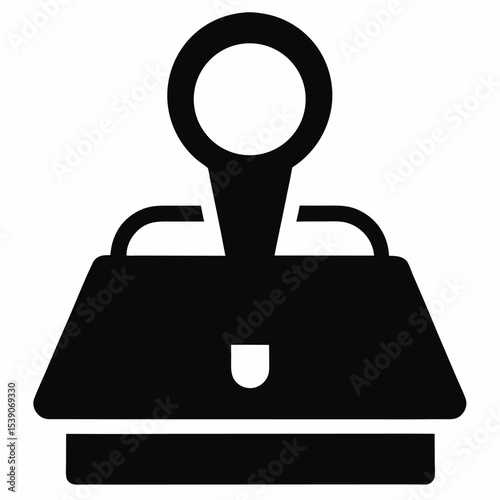 3d render of a black folder icon on a white background