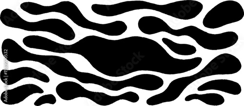 Minimalist black and white abstract puddle reflection design