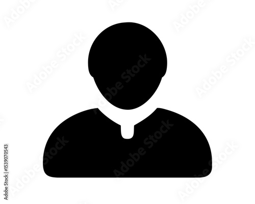 Single Man Silhouette Icon Vector | Minimalist Male Figure | Profile Person Symbol | Solid Black Outline