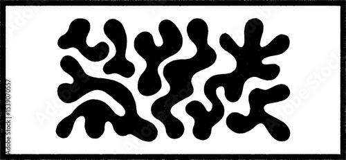Minimalist black and white abstract puddle reflection design