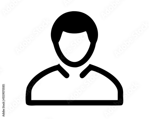 Single Man Silhouette Icon Vector | Minimalist Male Figure | Profile Person Symbol | Solid Black Outline