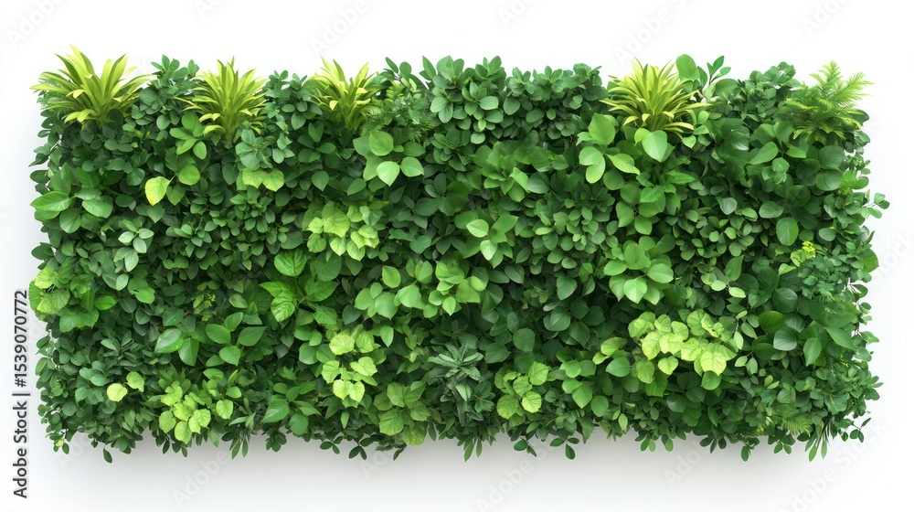 Obraz premium Rectangular wall panel covered densely with varied shades of green foliage