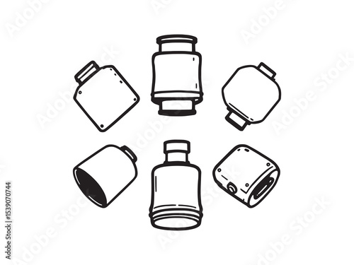 Muffler line art illustration
