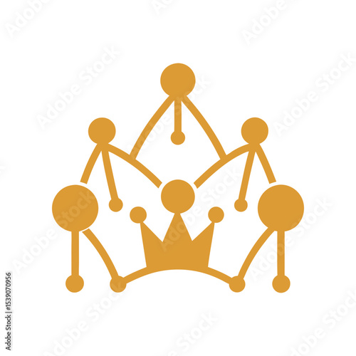 Leadership Crowd With Crown Silhouette