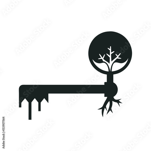 Growth Key Progress Concept Silhouette