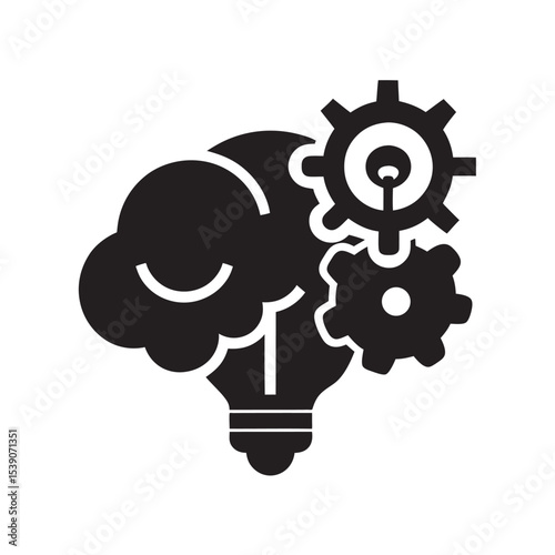 Creative Mind Gears Silhouette Illustration