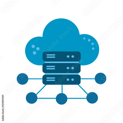 Cloud Computing Dots Silhouette Illustration