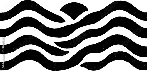 Minimalist black and white abstract sand dune texture design for print