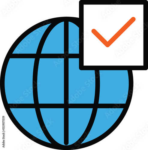 Single high resolution colorful icon for websites and apps