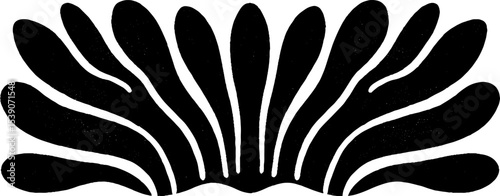 Minimalist black and white scalloped banner design for elegant decor