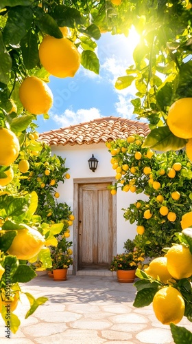 Sunny Mediterranean lemon grove house
