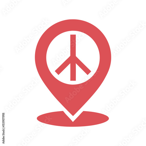 Peace Pin With Globe Silhouette