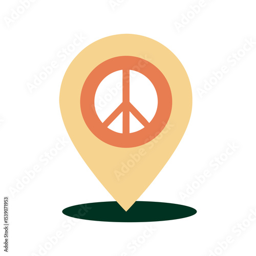 Peace Pin Global Unity Illustration