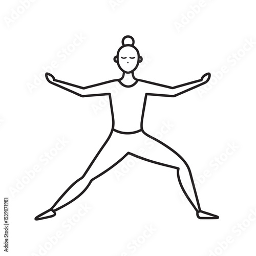 Minimalist Yoga Pose Silhouette Outline