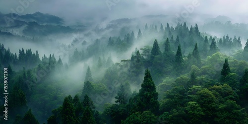 Misty Mountain Forest: An Enchanting Nature Scene