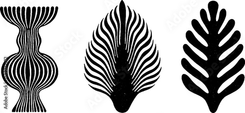 Abstract design featuring accordion shape, candleholder, and fig leaf pattern for creative use