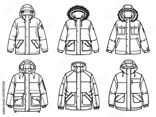 Parka minimal line art design
